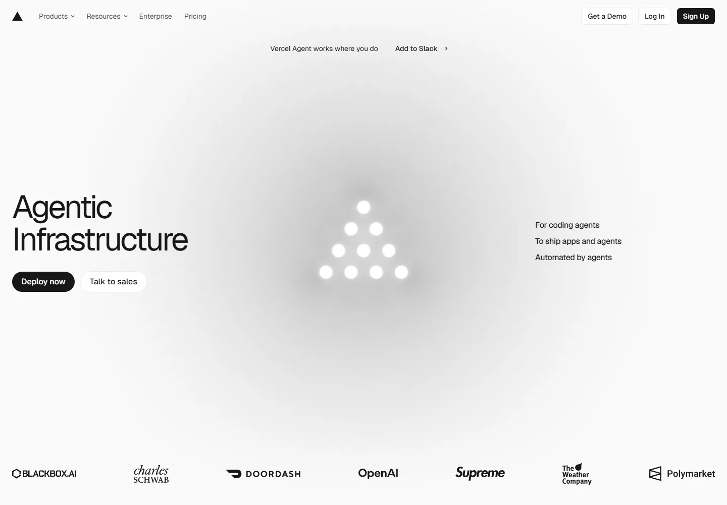 Vercel landing page